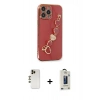 MARSİLYAN™- iPhone 13 Pro Max Kılıf Nova Işık Prime - Siyah Bilvis Hayalet Cam Ekran Koruyucu + Gold Shine Kamera Lens