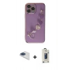 MARSİLYAN™- iPhone 13 Pro Max Kılıf Nova Işık Prime - Siyah Bilvis Hayalet Cam Ekran Koruyucu + Pers Alüminyum Kamera Lens - LT