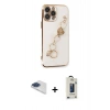 MARSİLYAN™- iPhone 13 Pro Max Kılıf Nova Işık Prime - Siyah Bilvis Hayalet Cam Ekran Koruyucu + Pers Alüminyum Kamera Lens - LT