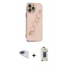 MARSİLYAN™- iPhone 13 Pro Max Kılıf Nova Işık Prime - Siyah Bilvis Hayalet Cam Ekran Koruyucu + Pers Alüminyum Kamera Lens - LT