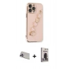 MARSİLYAN™- iPhone 13 Pro Max Kılıf Nova Işık Prime - Siyah Bilvis Hayalet Cam Ekran Koruyucu + Mor Rainbow Kamera Lens Koruma Cam
