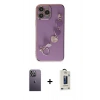 MARSİLYAN™- iPhone 13 Pro Max Kılıf Nova Işık Prime - Siyah Bilvis Hayalet Cam Ekran Koruyucu + Neon Fosforlu Kamera Lens - BZ