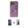 MARSİLYAN™- iPhone 13 Pro Max Kılıf Nova Işık Prime - Siyah Bilvis Hayalet Cam Ekran Koruyucu + Neon Fosforlu Kamera Lens - MI