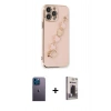 MARSİLYAN™- iPhone 13 Pro Max Kılıf Nova Işık Prime - Siyah Bilvis Hayalet Cam Ekran Koruyucu + Neon Fosforlu Kamera Lens - MI