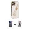 MARSİLYAN™- iPhone 13 Pro Max Kılıf Nova Işık Prime - Siyah Bilvis Hayalet Cam Ekran Koruyucu + Neon Fosforlu Kamera Lens - MI