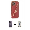 MARSİLYAN™- iPhone 13 Pro Max Kılıf Nova Işık Prime - Siyah Bilvis Hayalet Cam Ekran Koruyucu + Neon Fosforlu Kamera Lens - BZ