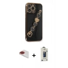 MARSİLYAN™- iPhone 13 Pro Max Kılıf Nova Işık Prime - Siyah Bilvis Hayalet Cam Ekran Koruyucu + Pers Alüminyum Kamera Lens - KI