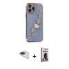 MARSİLYAN™- iPhone 13 Pro Max Kılıf Nova Işık Prime - Siyah Bilvis Hayalet Cam Ekran Koruyucu + Pers Alüminyum Kamera Lens - LT