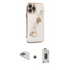 MARSİLYAN™- iPhone 13 Pro Max Kılıf Nova Işık Prime - Siyah Bilvis Hayalet Cam Ekran Koruyucu + Pers Alüminyum Kamera Lens - GD