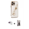 MARSİLYAN™- iPhone 13 Pro Max Kılıf Nova Işık Prime - Siyah Bilvis Hayalet Cam Ekran Koruyucu + Pers Alüminyum Kamera Lens - GI