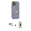 MARSİLYAN™- iPhone 13 Pro Max Kılıf Nova Işık Prime - Siyah Bilvis Hayalet Cam Ekran Koruyucu + Pers Alüminyum Kamera Lens - GI
