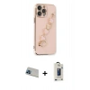 MARSİLYAN™- iPhone 13 Pro Max Kılıf Nova Işık Prime - Siyah Bilvis Hayalet Cam Ekran Koruyucu + Rainbow Kamera Lens Koruma Cam - MI
