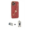 MARSİLYAN™- iPhone 13 Pro Max Kılıf Nova Işık Prime - Siyah Bilvis Hayalet Cam Ekran Koruyucu + Rainbow Kamera Lens Koruma Cam - MI