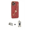 MARSİLYAN™- iPhone 13 Pro Max Kılıf Nova Işık Prime - Siyah Bilvis Hayalet Cam Ekran Koruyucu + Rainbow Kamera Lens Koruma Cam - REGD