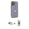 MARSİLYAN™- iPhone 13 Pro Max Kılıf Nova Işık Prime - Siyah Bilvis Hayalet Cam Ekran Koruyucu + Rainbow Kamera Lens Koruma Cam - REGD