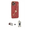 MARSİLYAN™- iPhone 13 Pro Max Kılıf Nova Işık Prime - Siyah Bilvis Hayalet Cam Ekran Koruyucu + Rainbow Kamera Lens Koruma Cam - KI