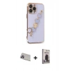 MARSİLYAN™- iPhone 13 Pro Max Kılıf Nova Işık Prime - Siyah Bilvis Hayalet Cam Ekran Koruyucu + Rainbow Kamera Lens Koruma Cam - MR