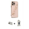MARSİLYAN™- iPhone 13 Pro Max Kılıf Nova Işık Prime - Siyah Bilvis Hayalet Cam Ekran Koruyucu + Rainbow Kamera Lens Koruma Cam - REGD