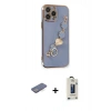 MARSİLYAN™- iPhone 13 Pro Max Kılıf Nova Işık Prime - Siyah Bilvis Hayalet Cam Ekran Koruyucu + Renkli Kamera Lens Koruma Cam - MI