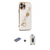 MARSİLYAN™- iPhone 13 Pro Max Kılıf Nova Işık Prime - Siyah Bilvis Hayalet Cam Ekran Koruyucu + Renkli Kamera Lens Koruma Cam - YL