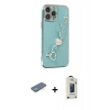 MARSİLYAN™- iPhone 13 Pro Max Kılıf Nova Işık Prime - Siyah Bilvis Hayalet Cam Ekran Koruyucu + Renkli Kamera Lens Koruma Cam - YL