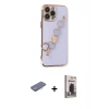 MARSİLYAN™- iPhone 13 Pro Max Kılıf Nova Işık Prime - Siyah Bilvis Hayalet Cam Ekran Koruyucu + Renkli Kamera Lens Koruma Cam - PE