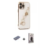 MARSİLYAN™- iPhone 13 Pro Max Kılıf Nova Işık Prime - Siyah Bilvis Hayalet Cam Ekran Koruyucu + Renkli Kamera Lens Koruma Cam - PE
