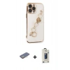 MARSİLYAN™- iPhone 13 Pro Max Kılıf Nova Işık Prime - Siyah Bilvis Hayalet Cam Ekran Koruyucu + Renkli Kamera Lens Koruma Cam - SI