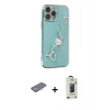 MARSİLYAN™- iPhone 13 Pro Max Kılıf Nova Işık Prime - Siyah Bilvis Hayalet Cam Ekran Koruyucu + Renkli Kamera Lens Koruma Cam - SI