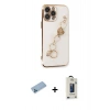 MARSİLYAN™- iPhone 13 Pro Max Kılıf Nova Işık Prime - Siyah Bilvis Hayalet Cam Ekran Koruyucu + Shine Kamera Lens Koruma Cam - MI