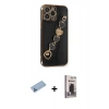 MARSİLYAN™- iPhone 13 Pro Max Kılıf Nova Işık Prime - Siyah Bilvis Hayalet Cam Ekran Koruyucu + Shine Kamera Lens Koruma Cam - MI