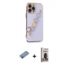 MARSİLYAN™- iPhone 13 Pro Max Kılıf Nova Işık Prime - Siyah Bilvis Hayalet Cam Ekran Koruyucu + Shine Kamera Lens Koruma Cam - PE