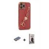 MARSİLYAN™- iPhone 13 Pro Max Kılıf Nova Işık Prime - Siyah Bilvis Hayalet Cam Ekran Koruyucu + Renkli Kamera Lens Koruma Cam - TU