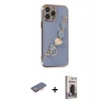 MARSİLYAN™- iPhone 13 Pro Max Kılıf Nova Işık Prime - Siyah Bilvis Hayalet Cam Ekran Koruyucu + Renkli Kamera Lens Koruma Cam - TU