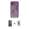 MARSİLYAN™- iPhone 13 Pro Max Kılıf Nova Işık Prime - Siyah Joko 5D Cam + Beyaz Neon Fosforlu Kamera Lens