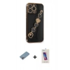 MARSİLYAN™- iPhone 13 Pro Max Kılıf Nova Işık Prime - Siyah Joko 5D Cam + Shine Kamera Lens Koruma Cam - GI