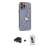 MARSİLYAN™- iPhone 13 Pro Max Kılıf Nova Işık Prime - Siyah Joko 5D Cam + Gold Raze Metal Kamera Lens