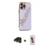 MARSİLYAN™- iPhone 13 Pro Max Kılıf Nova Işık Prime - Siyah Joko 5D Cam + Gold Raze Metal Kamera Lens