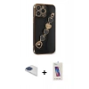 MARSİLYAN™- iPhone 13 Pro Max Kılıf Nova Işık Prime - Siyah Joko 5D Cam + Pers Alüminyum Kamera Lens - LT