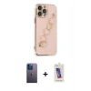 MARSİLYAN™- iPhone 13 Pro Max Kılıf Nova Işık Prime - Siyah Joko 5D Cam + Mavi Neon Fosforlu Kamera Lens