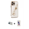 MARSİLYAN™- iPhone 13 Pro Max Kılıf Nova Işık Prime - Siyah Joko 5D Cam + Rainbow Kamera Lens Koruma Cam - MI