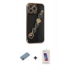 MARSİLYAN™- iPhone 13 Pro Max Kılıf Nova Işık Prime - Siyah Joko 5D Cam + Shine Kamera Lens Koruma Cam - PE