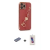MARSİLYAN™- iPhone 13 Pro Max Kılıf Nova Işık Prime - Siyah Joko 5D Cam + Renkli Kamera Lens Koruma Cam - MI