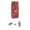 MARSİLYAN™- iPhone 13 Pro Max Kılıf Nova Işık Prime - Siyah Joko 5D Cam + Renkli Kamera Lens Koruma Cam - PE