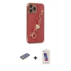 MARSİLYAN™- iPhone 13 Pro Max Kılıf Nova Işık Prime - Siyah Joko 5D Cam + Renkli Kamera Lens Koruma Cam - SI