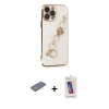 MARSİLYAN™- iPhone 13 Pro Max Kılıf Nova Işık Prime - Siyah Joko 5D Cam + Renkli Kamera Lens Koruma Cam - SI