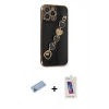 MARSİLYAN™- iPhone 13 Pro Max Kılıf Nova Işık Prime - Siyah Joko 5D Cam + Shine Kamera Lens Koruma Cam - MI