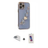 MARSİLYAN™- iPhone 13 Pro Max Kılıf Nova Işık Prime - Siyah Joko 5D Cam + Sierra Blue Pers Alüminyum Kamera Lens