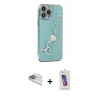 MARSİLYAN™- iPhone 13 Pro Max Kılıf Nova Işık Prime - Siyah Joko 5D Cam + Sierra Blue Pers Alüminyum Kamera Lens