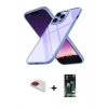 MARSİLYAN™- iPhone 13 Pro Max Kılıf Nova Işık Serisi - Şeffaf 360 Full Body Arka Koruyucu + Kırmızı Pers Alüminyum Kamera Lens